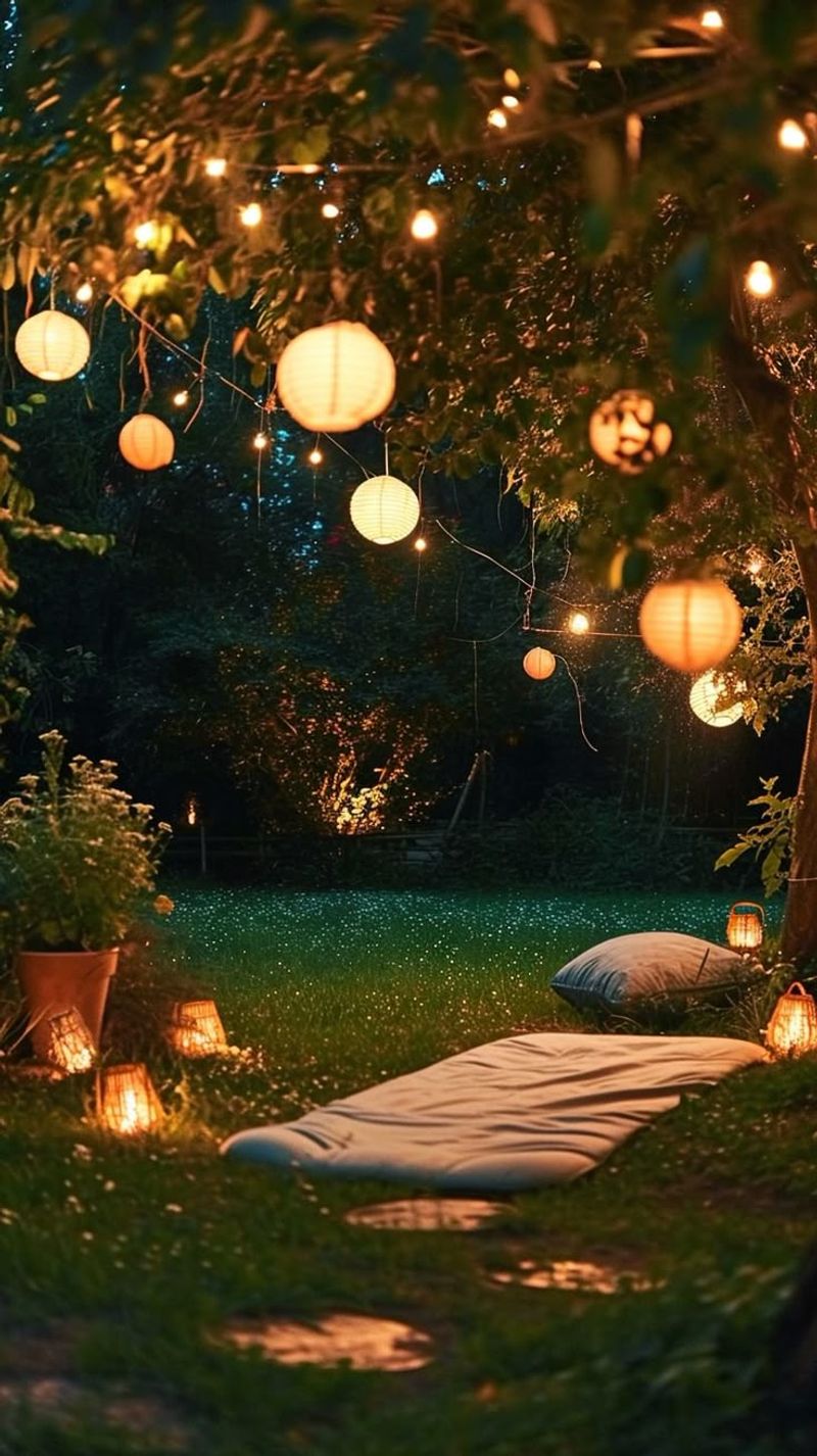 String Lights & Lanterns Create Midnight Magic