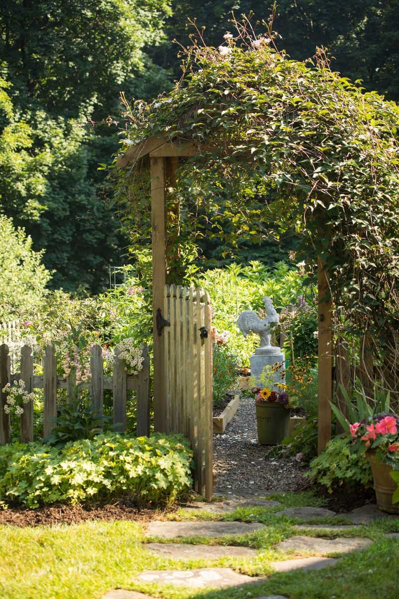 Weathered Doors Create Garden Entrances