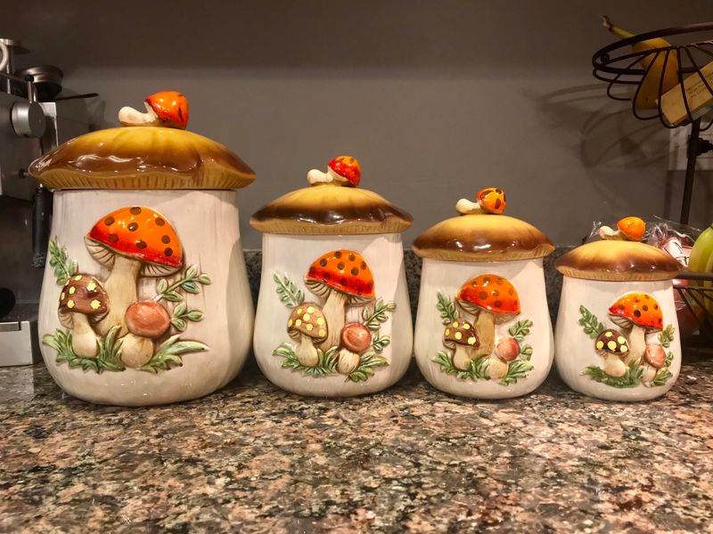 Mushroom Canisters And Decor