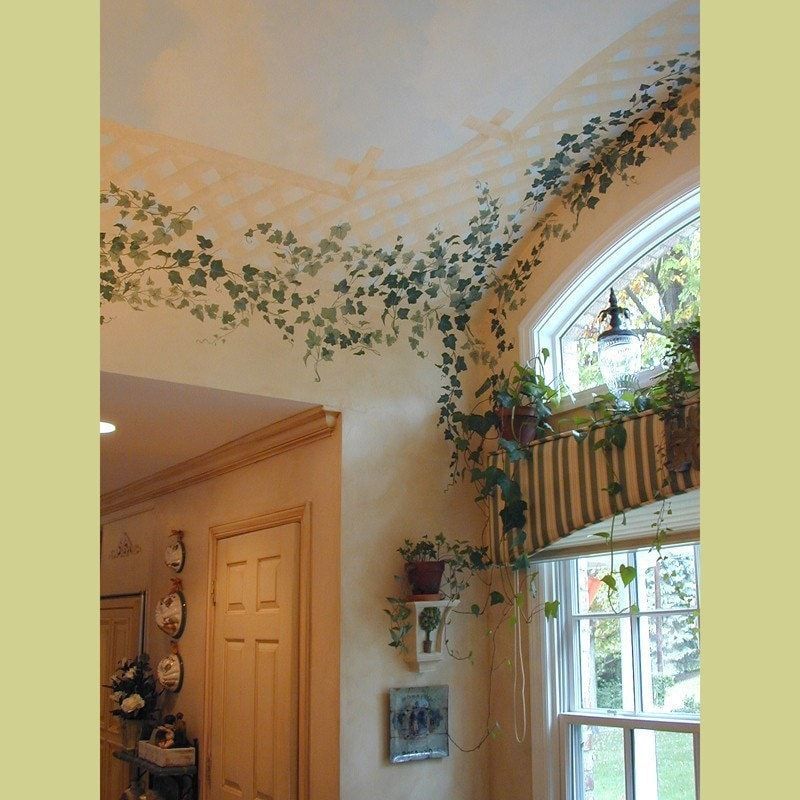 Ivy Plant Stencil Borders