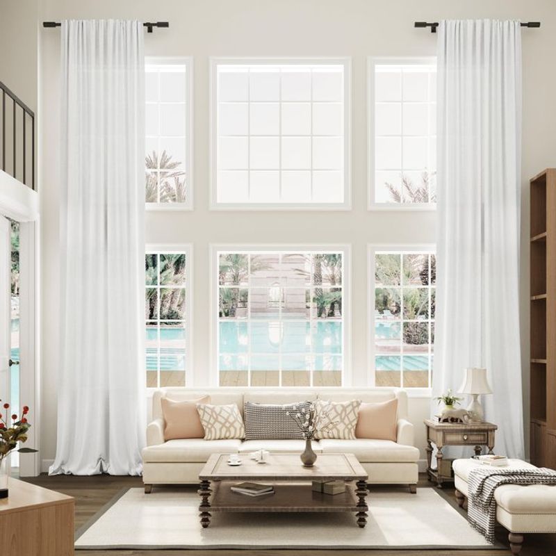 Flowing Floor-to-Ceiling Linen Panels