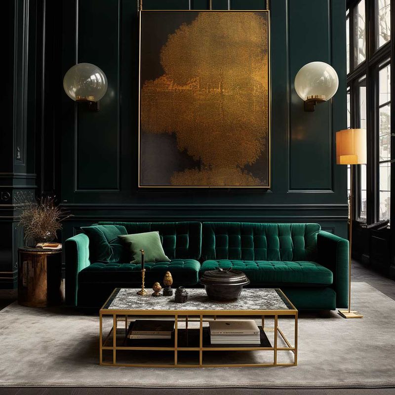 Emerald Green And Brass