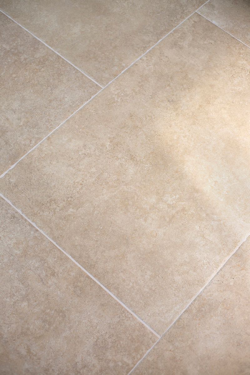 Beige Square Tiles with Matching Grout