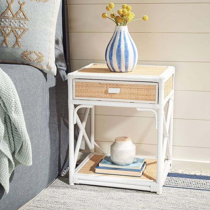 Wicker Bedside Table