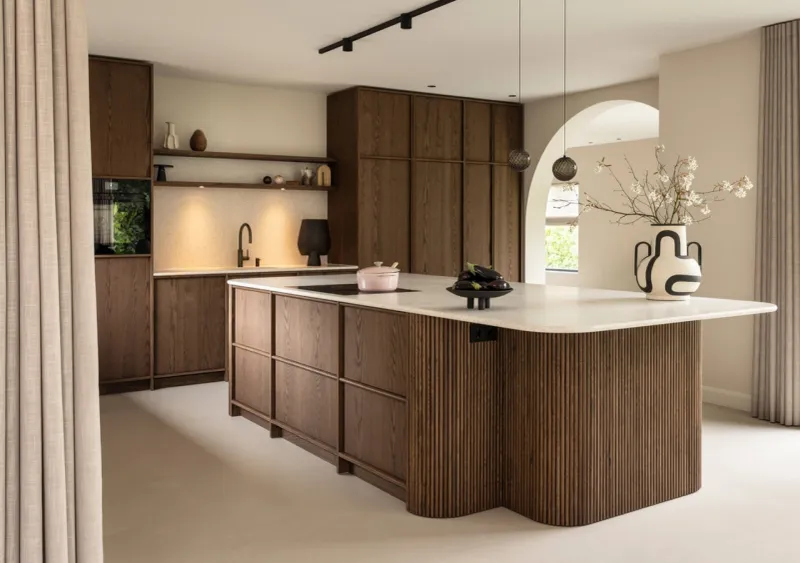 Fluted Wood Accents That Play With Light