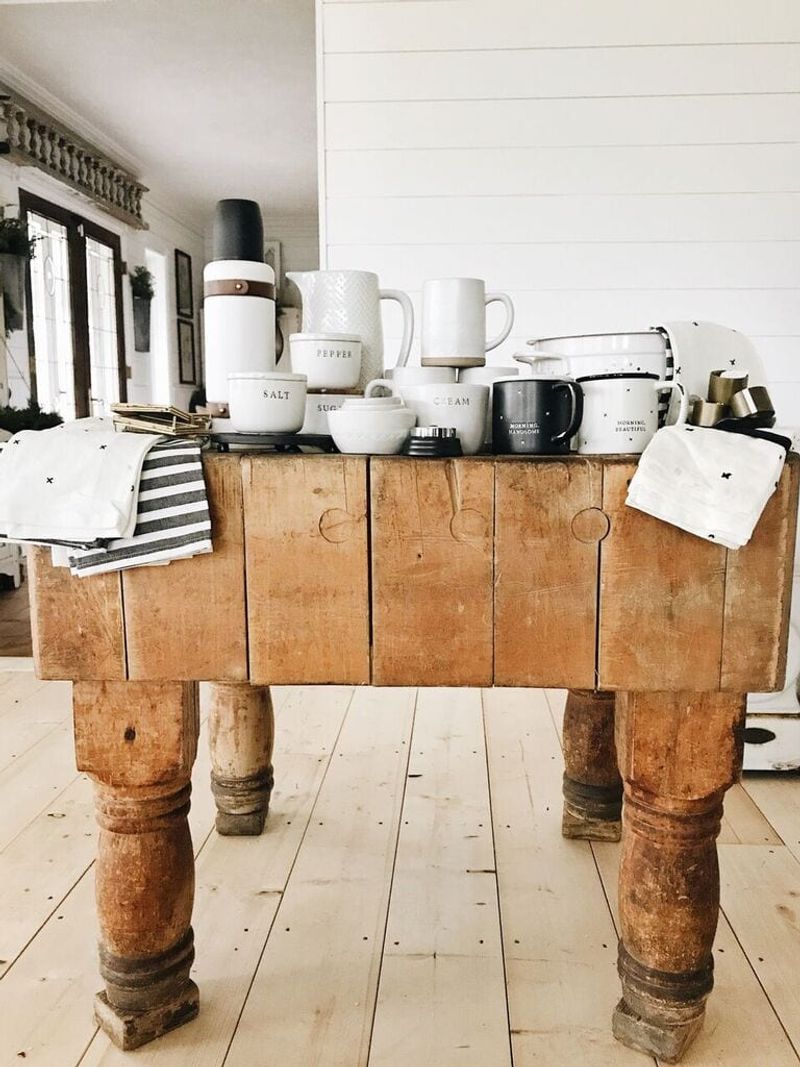 Antique Butcher Block Workstation