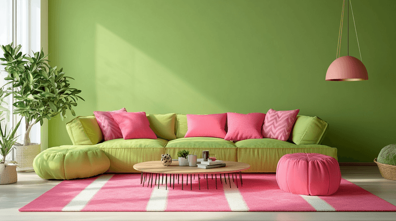 Fuchsia and Olive Green