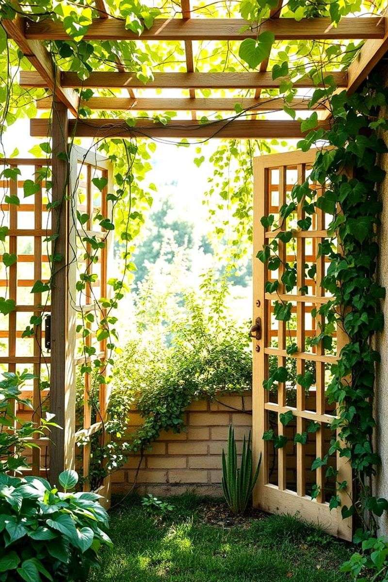 Lattice Screen with Climbing Plants
