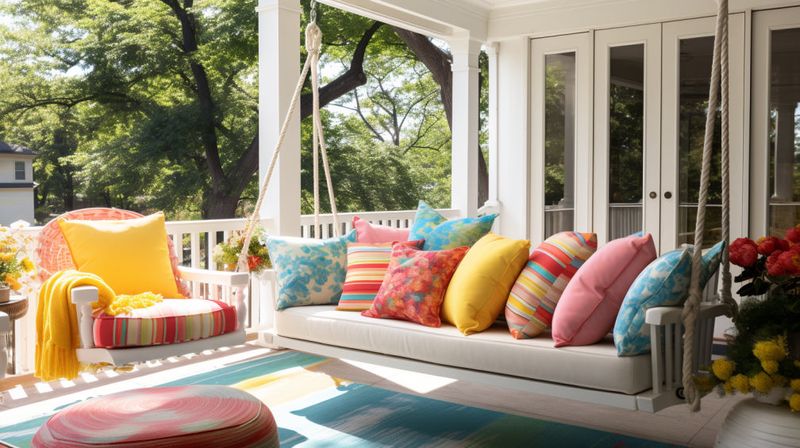 Add Colorful Outdoor Pillows