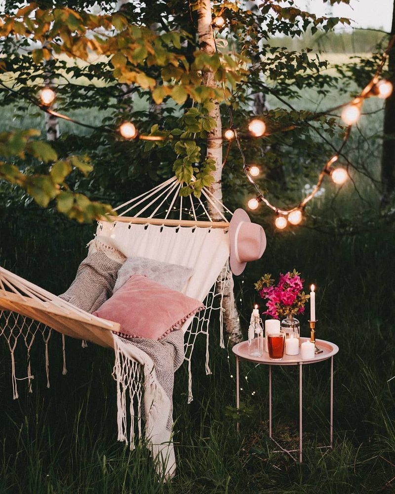 Hammocks Suspended In Dappled Light