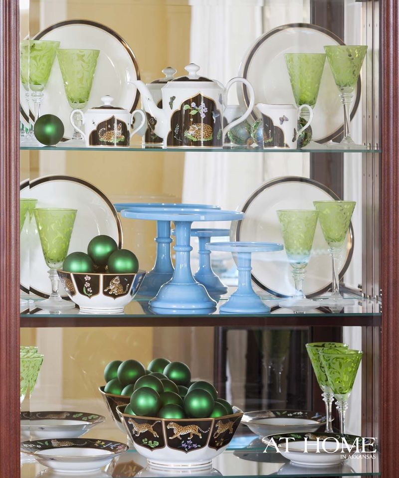 Jadeite Glassware Display
