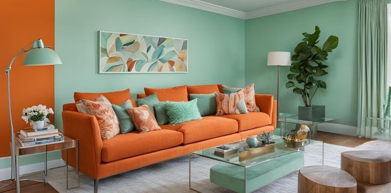 Orange and Mint Green