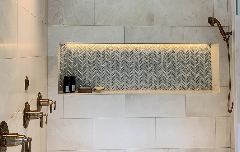 Onyx Backlit Shower Niche