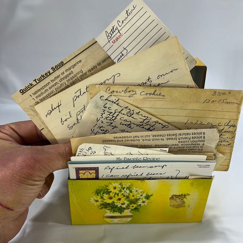 Handwritten Recipe Cards With Secret Family Dishes
