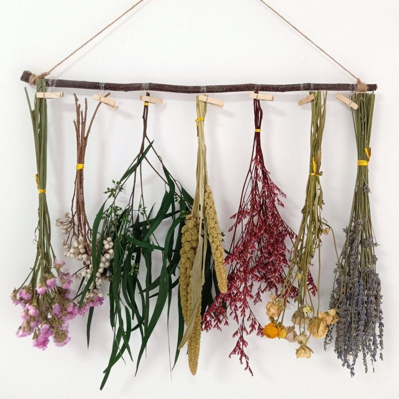 Hang Dried Herb Bundles As Functional Decor