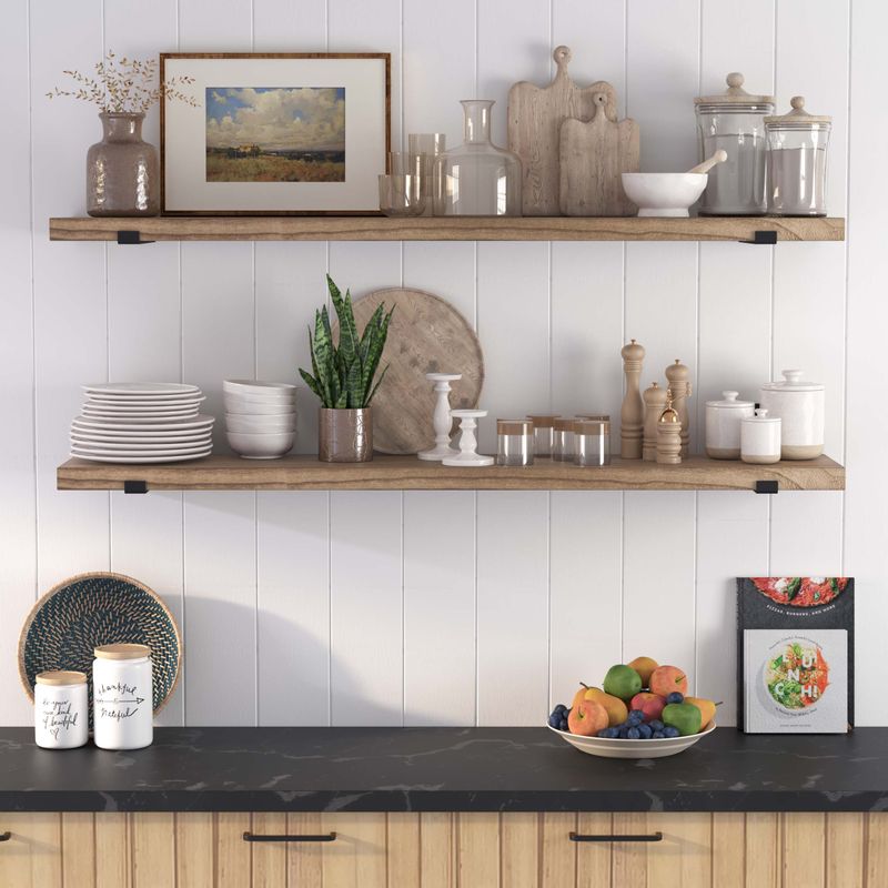 Floating Wood Shelves