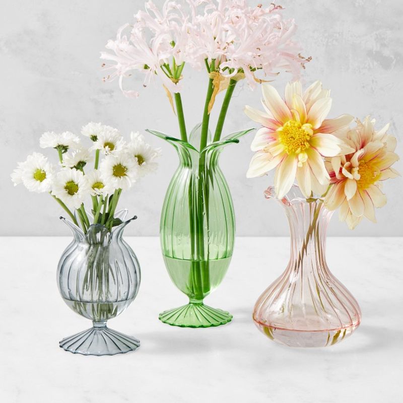 Pressed Glass Bud Vases