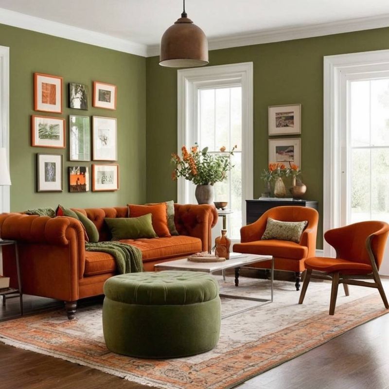 Olive Green and Burnished Copper