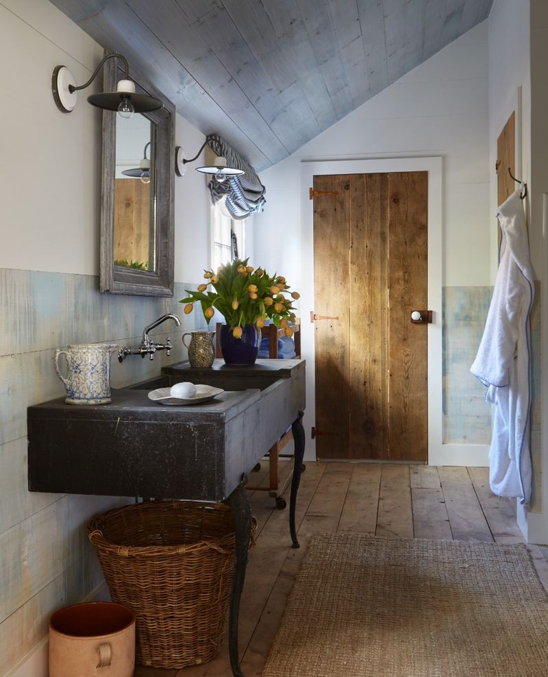 Soapstone Vanity Under Dormer Windows