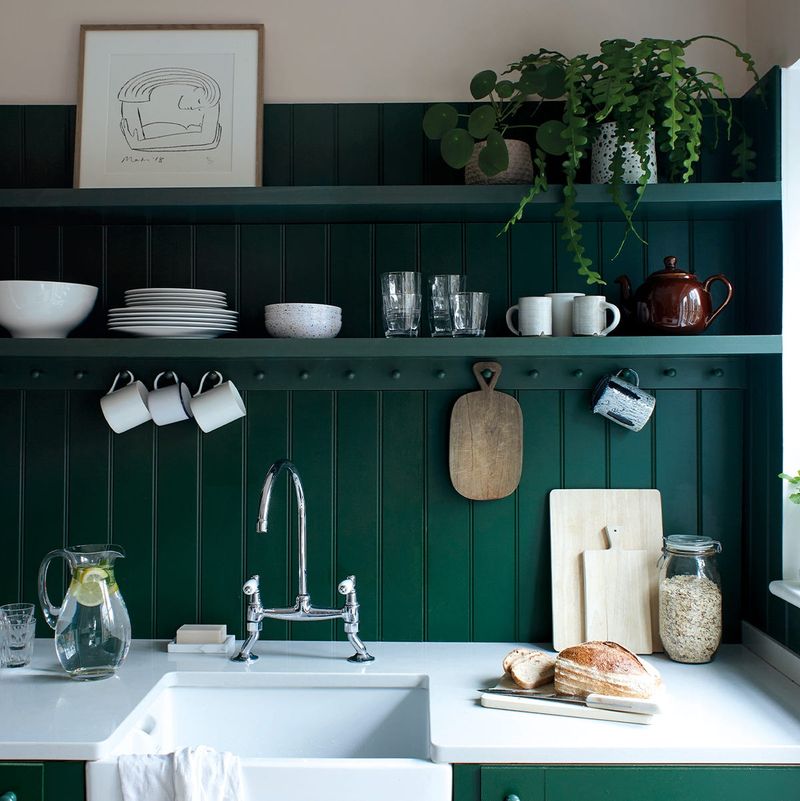 Chalky-Finish Open Shelving