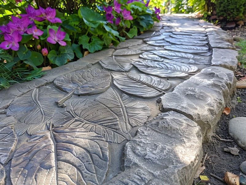 Stamped Leaf Concrete