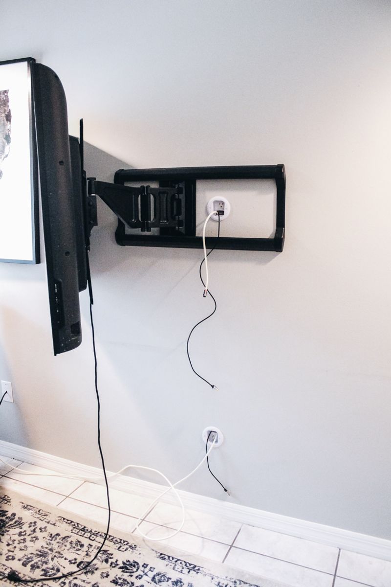 Visible TV Cords Dangling Like Electronic Vines