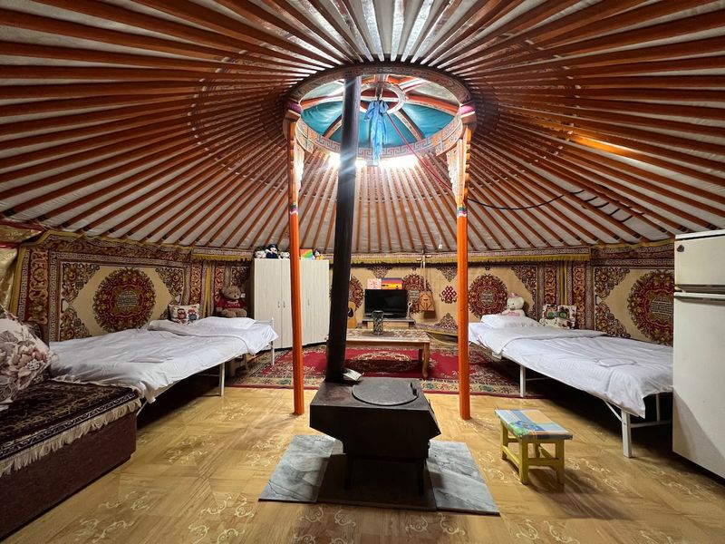 Mongolian Ger Homes, Steppes Of Central Asia