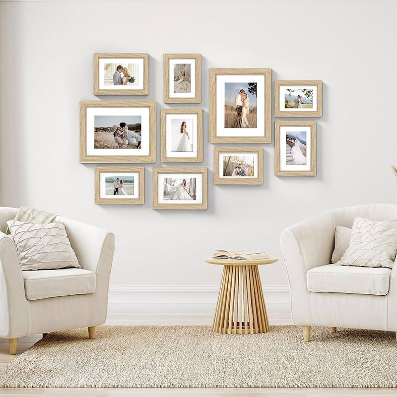 Empty Picture Frames With Stock Photos