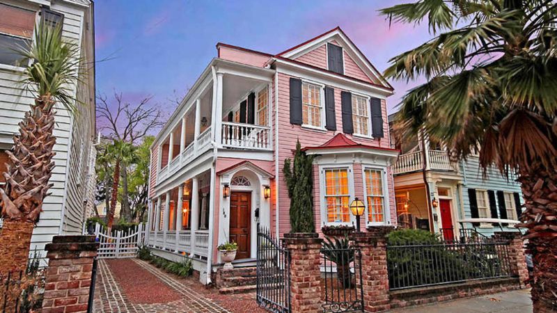 Historic Pink Charleston Single House