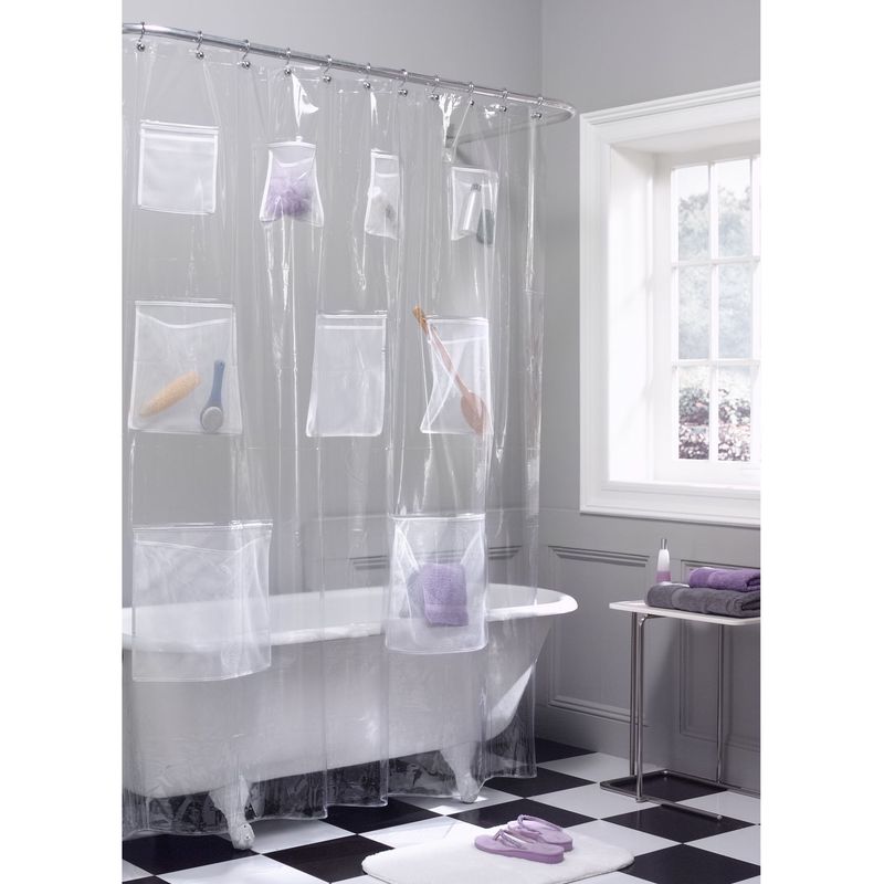 Shower Curtain with Pockets
