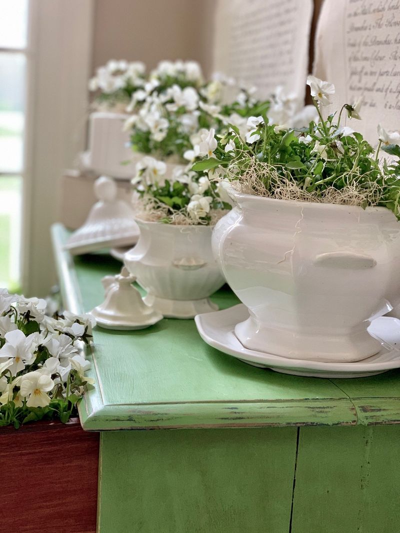 Repurpose Vintage Kitchenware as Planters