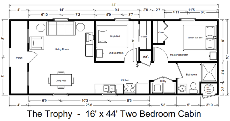 16x44 Two-Bedroom Home