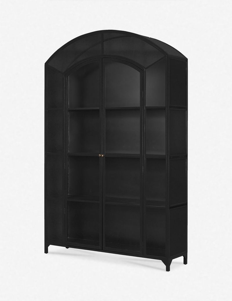 Gothic-Inspired Black Kitchen Cabinet