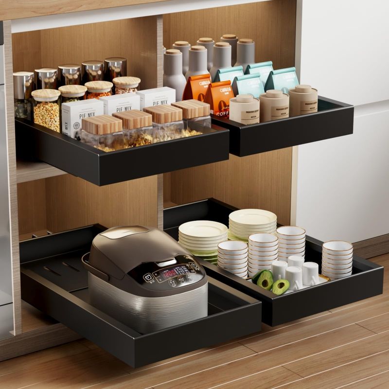 Add pull-out bins or baskets