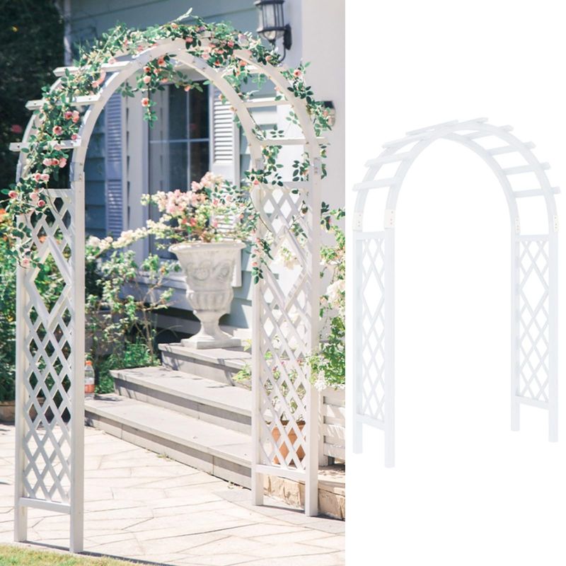 Classic wooden lattice arbor