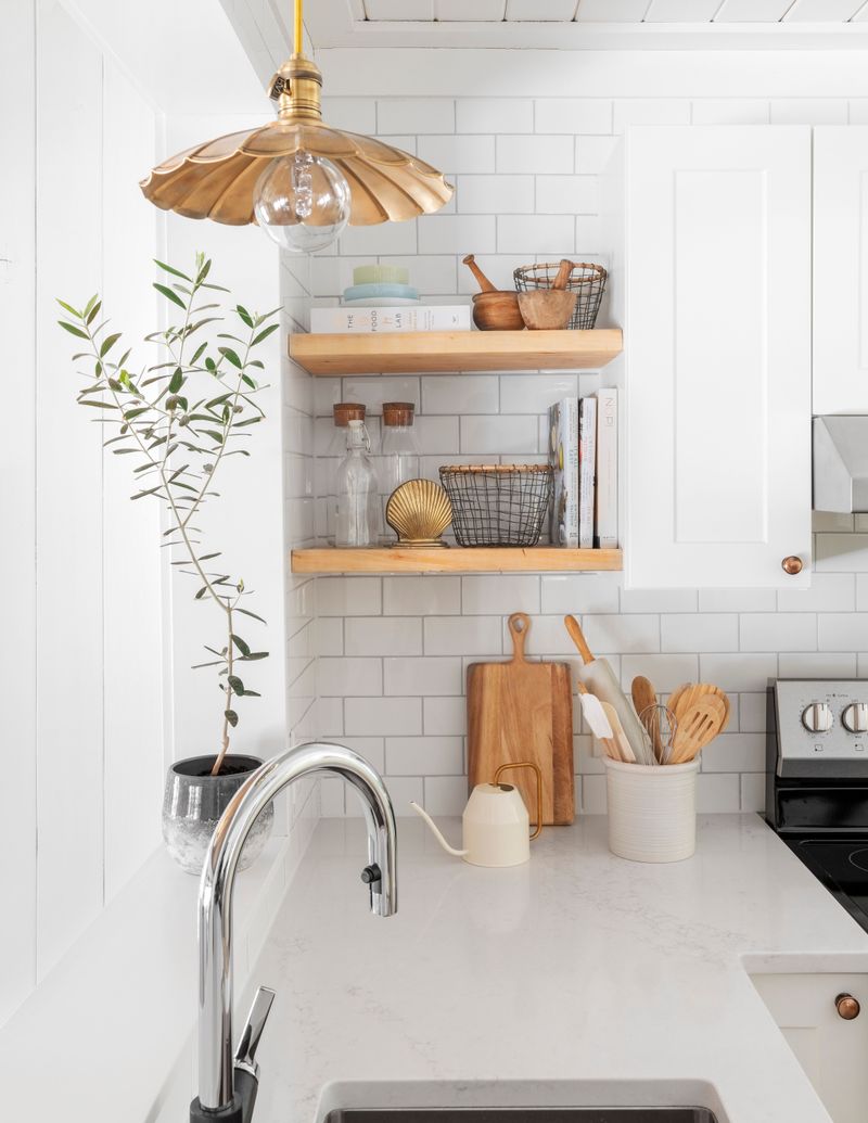 Floating Shelves Above Counters