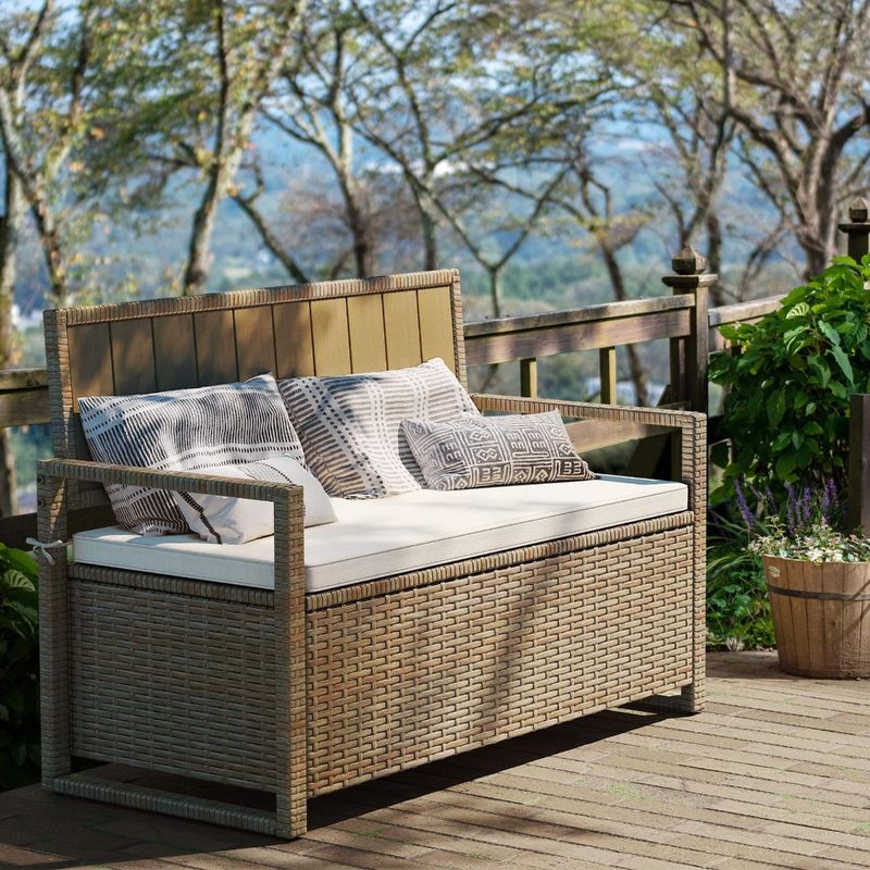 Weather-Resistant Storage Benches With Hidden Compartments