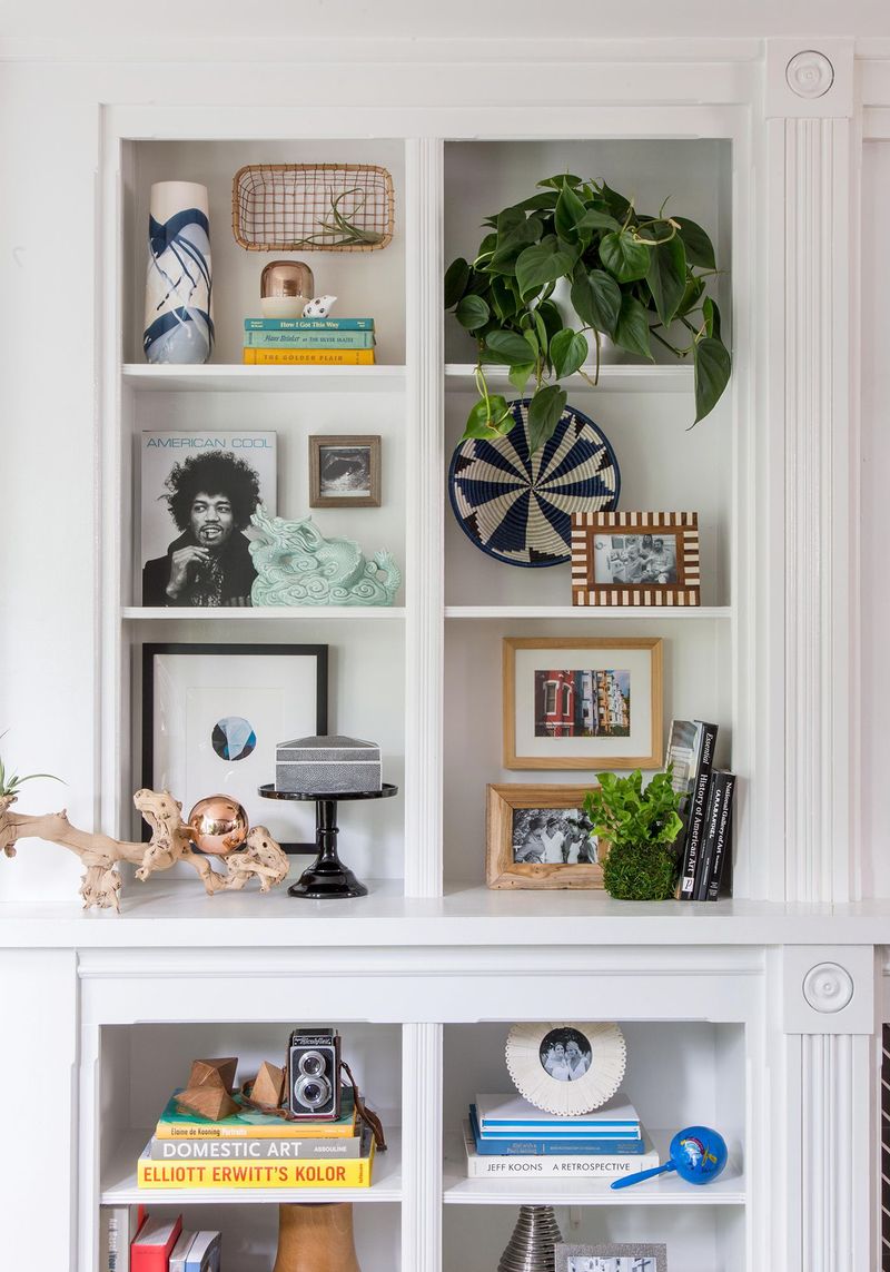 On the sides of bookshelves
