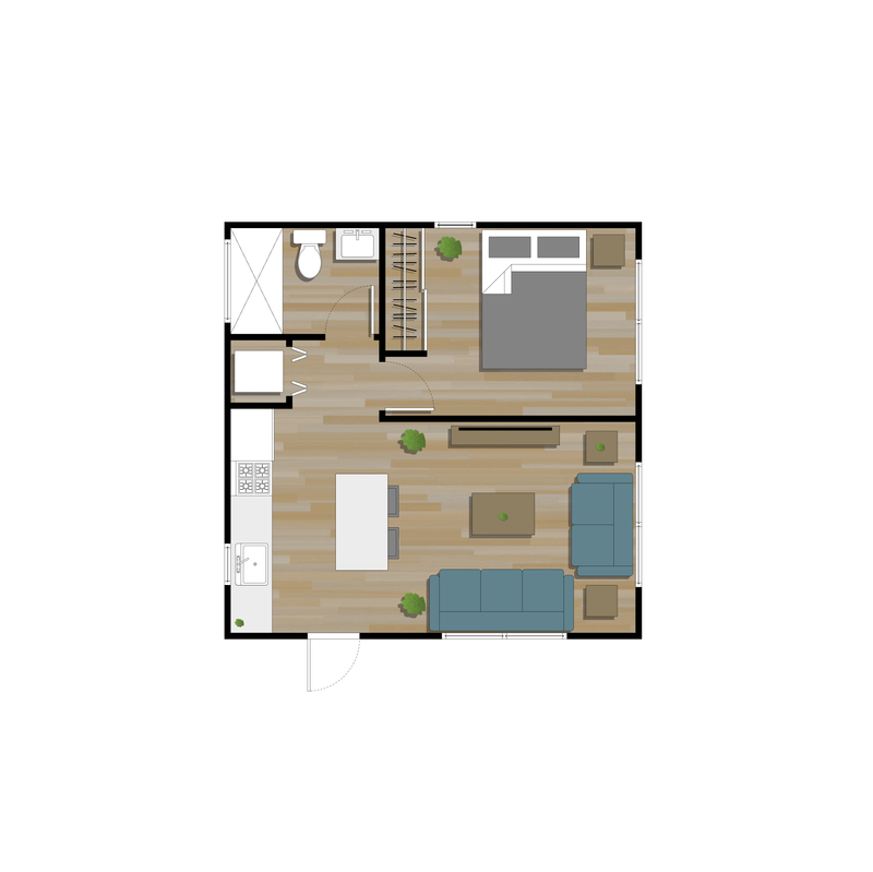 20x20 Home with Office Nook