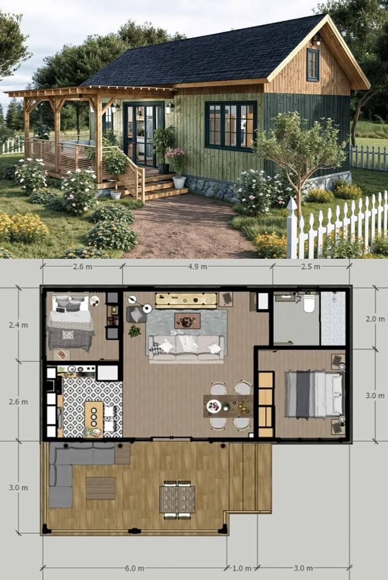 14x40 Porch-Front Tiny Home