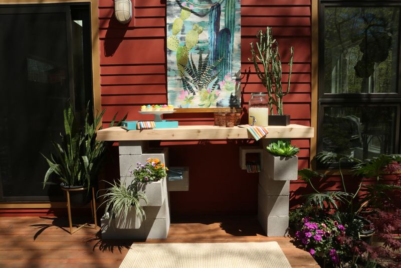 Cinder Block Plant Bar