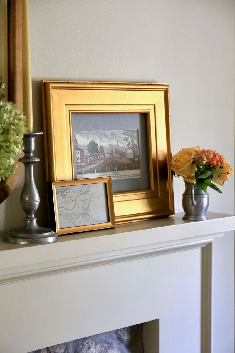 Mix Gold Picture Frames With Family Photos