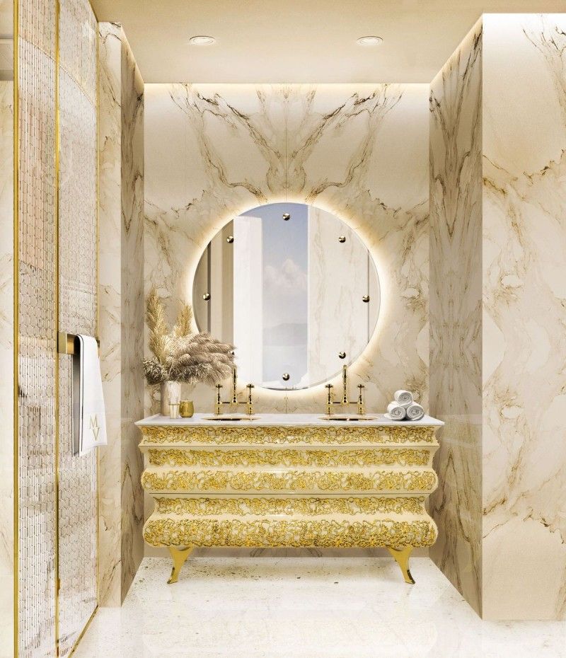 Marble Masterpiece With Golden Accents
