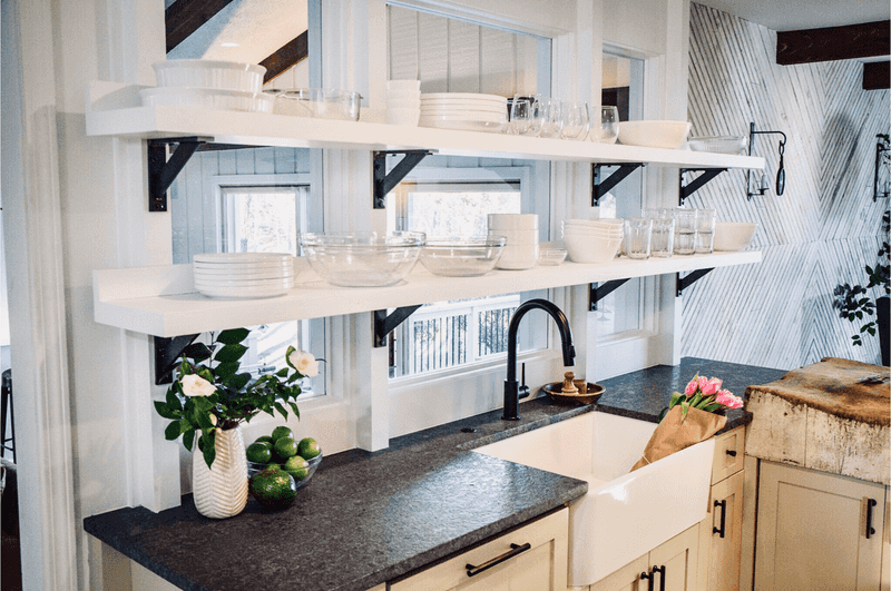 Install Open Floating Shelves Above Your Sink