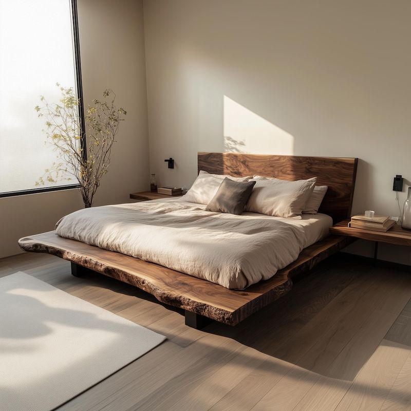 Weathered Wood Platform Bed