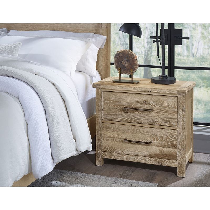Natural Wood Nightstands With Dovetail Joints
