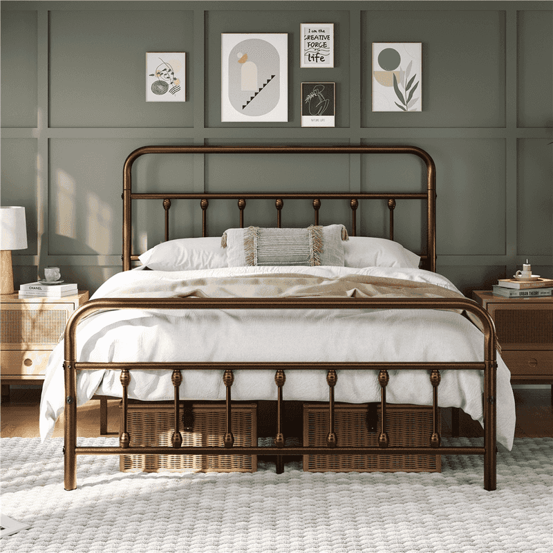 Copper Finish Bohemian Metal Bed