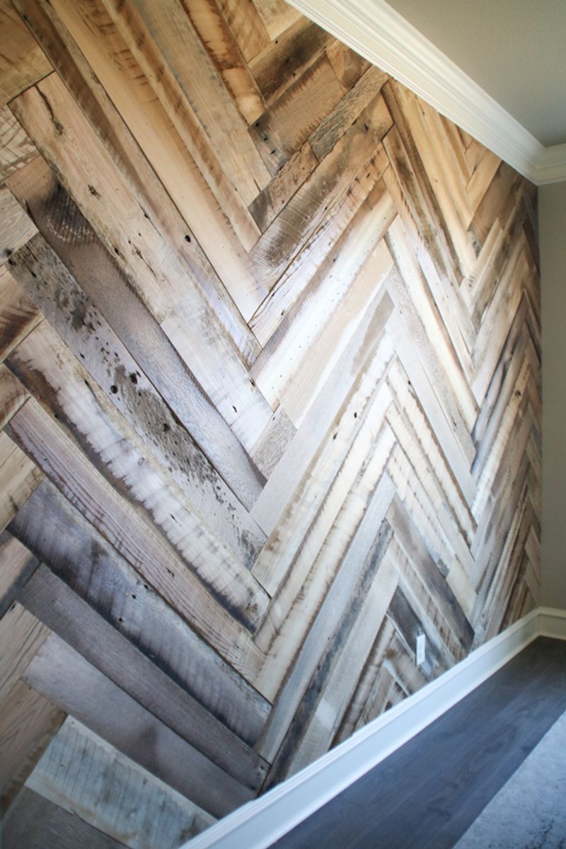 Pallet Wood Herringbone Pattern