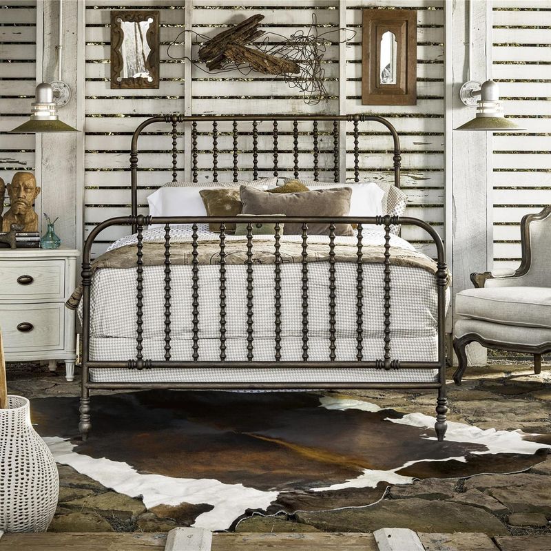 Rustic Farmhouse Metal Bed