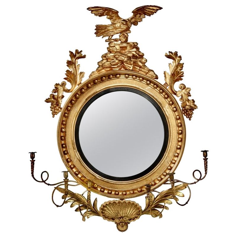 Federal Girandole Convex Mirrors